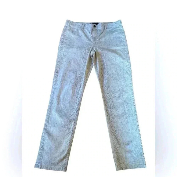 NWOT, Calvin Klein Snake Skin Pattern Slim-Fit Jeans, Size 16, Beige - Picture 2 of 10